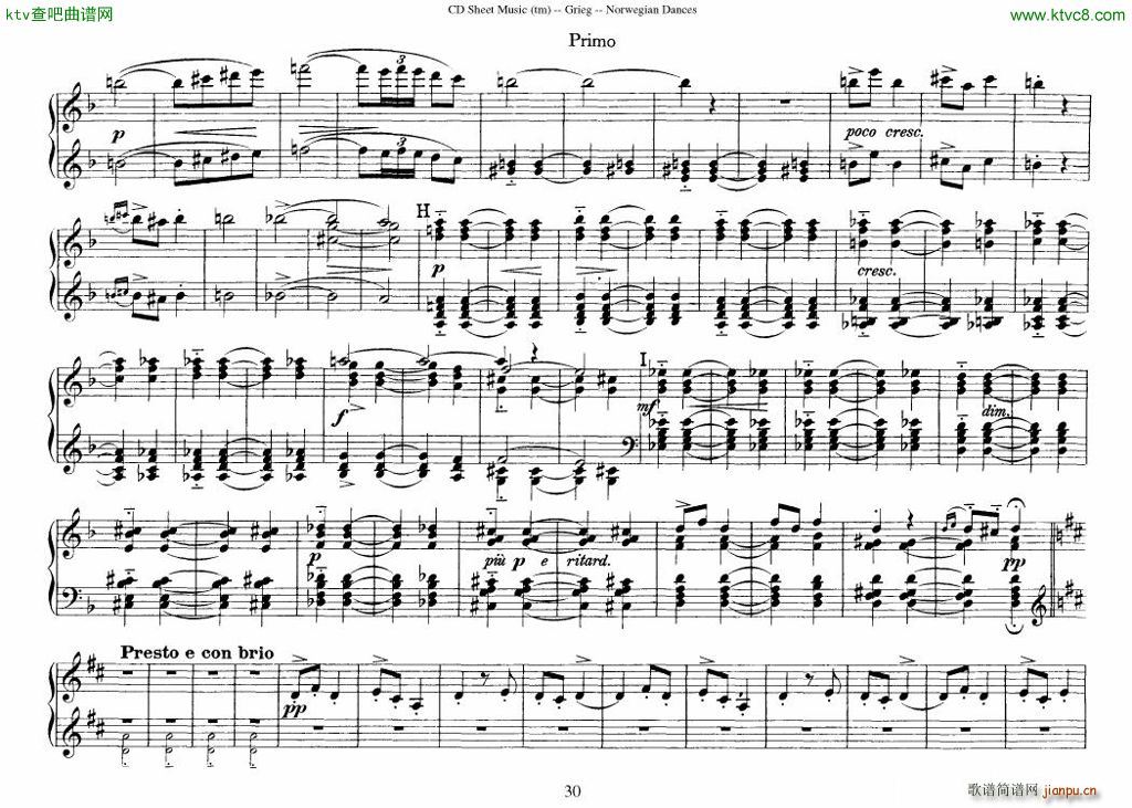 Grieg Norwegian Dance Op 35 1 4 Duet(V)30