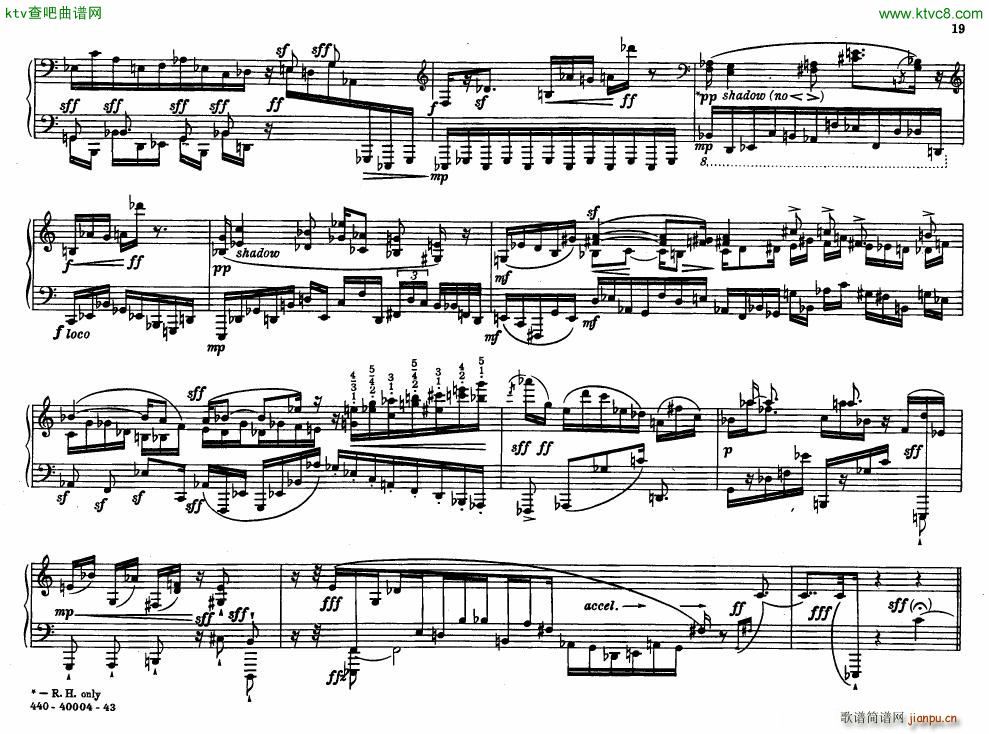 Bolcom 12 etudes for piano(V)19