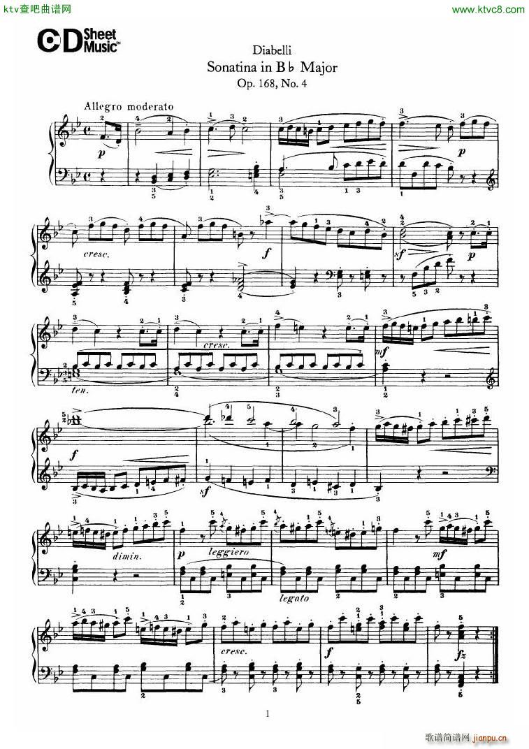 Diabelli Sonatinas Op 168 No 1 7 34P(V)13