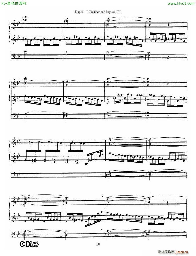 Dupr Prelude Fugue in G minor Op 7 No 3(V)10