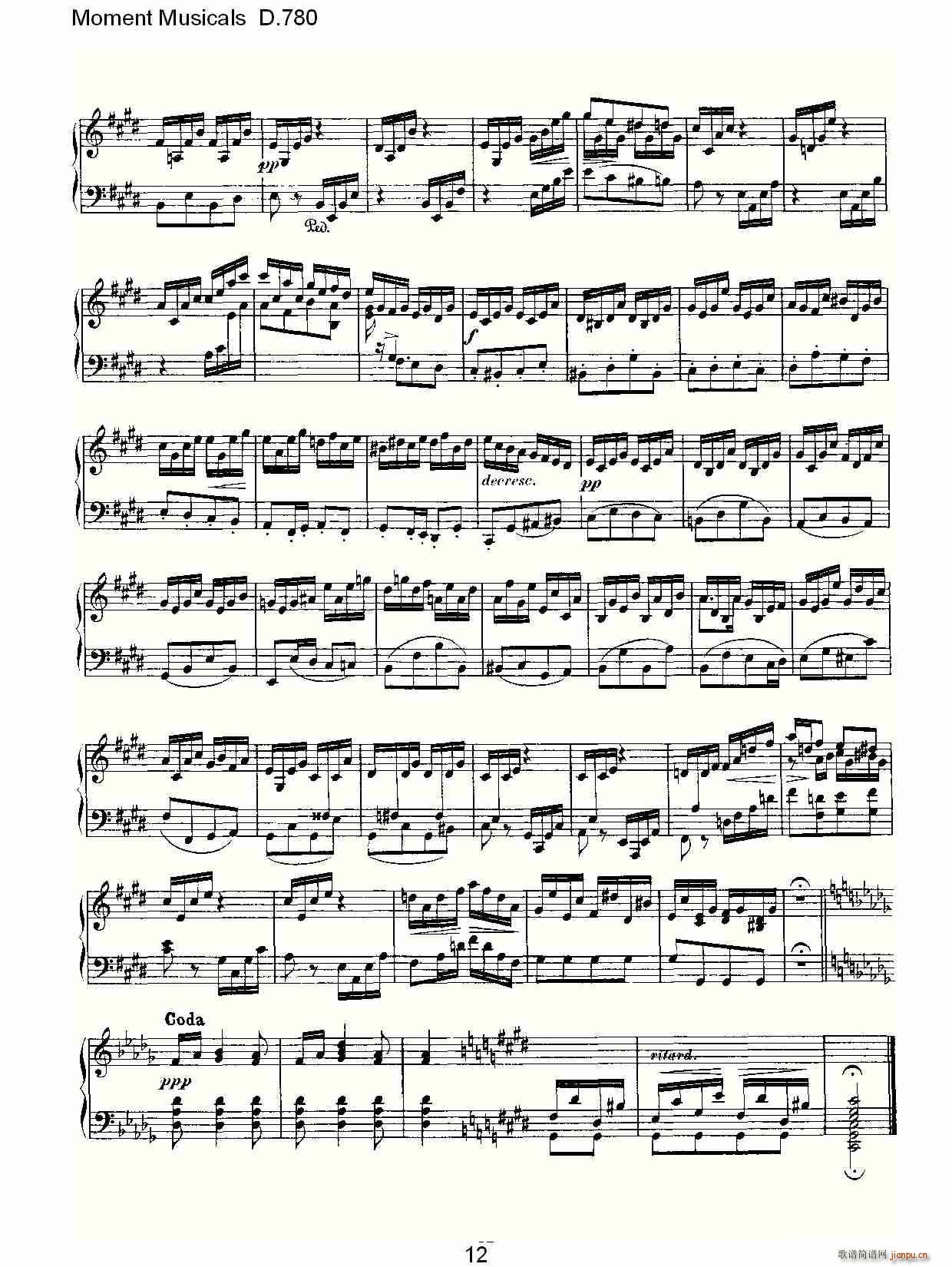 Moment Musicals D.780(ʮּ)12