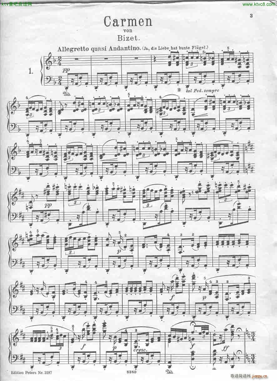 Bizet Carmen themes ed peters(V)1