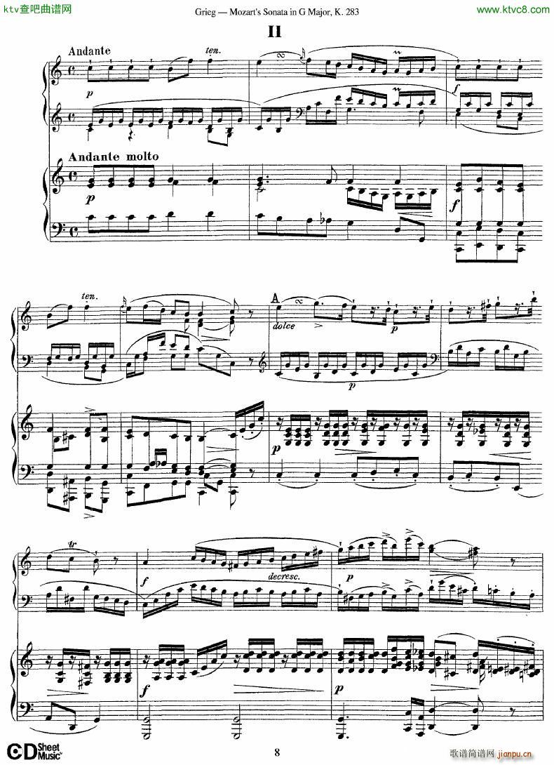 Grieg Sonata K 582 Mozart 2nd Piano Grieg(V)8