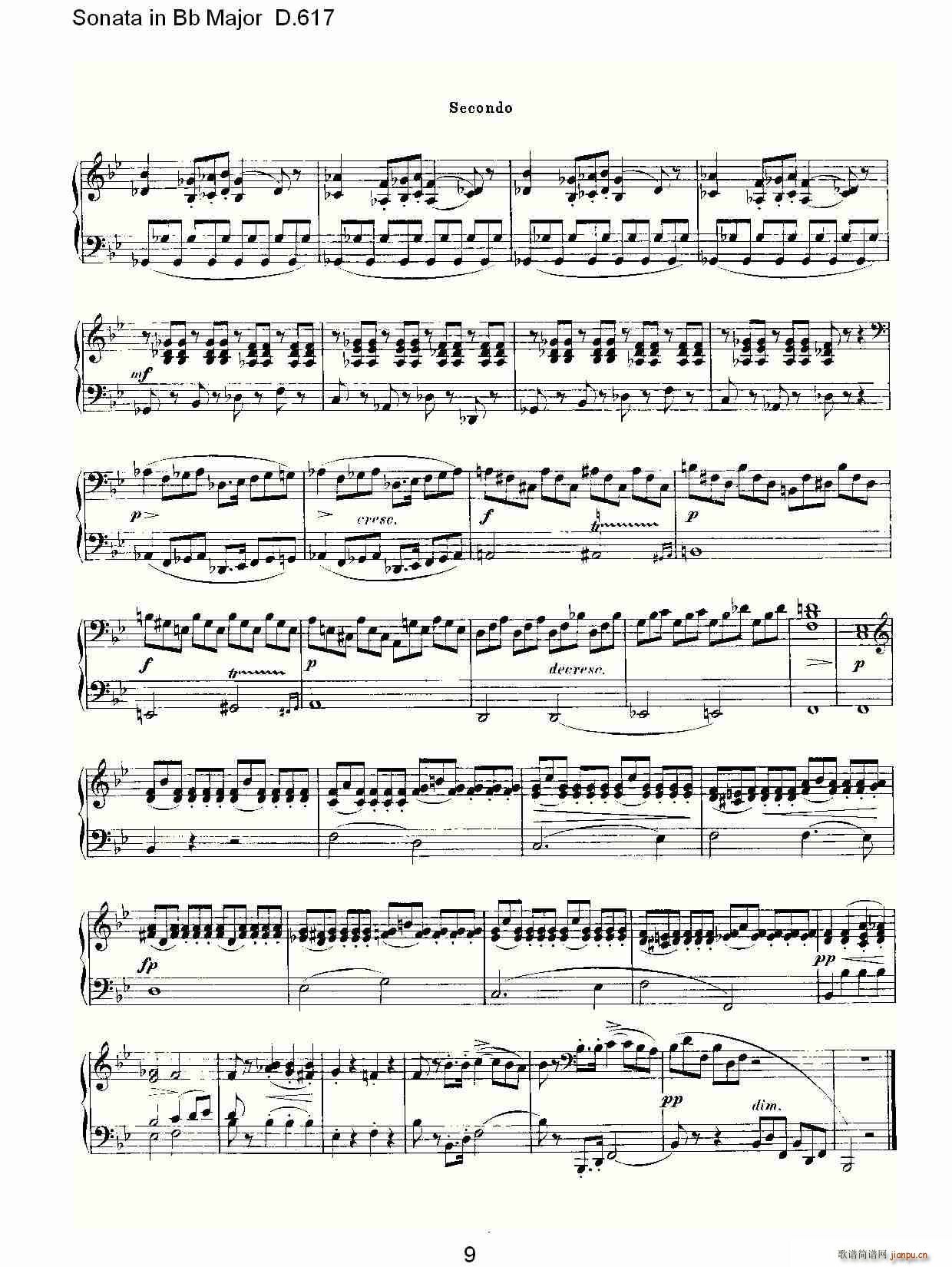 Sonata in Bb Major D.617(ʮּ)9