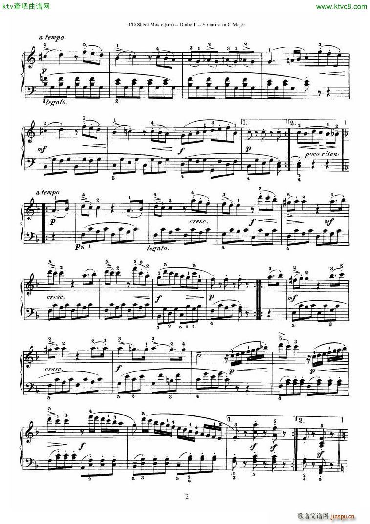 Diabelli Sonatinas Op 151 No 1 4 23P(V)7