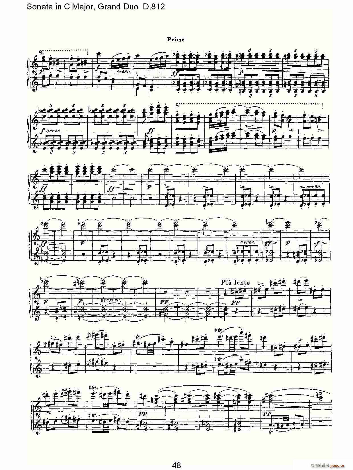 Sonata in C Major, Grand Duo D.812(V)18