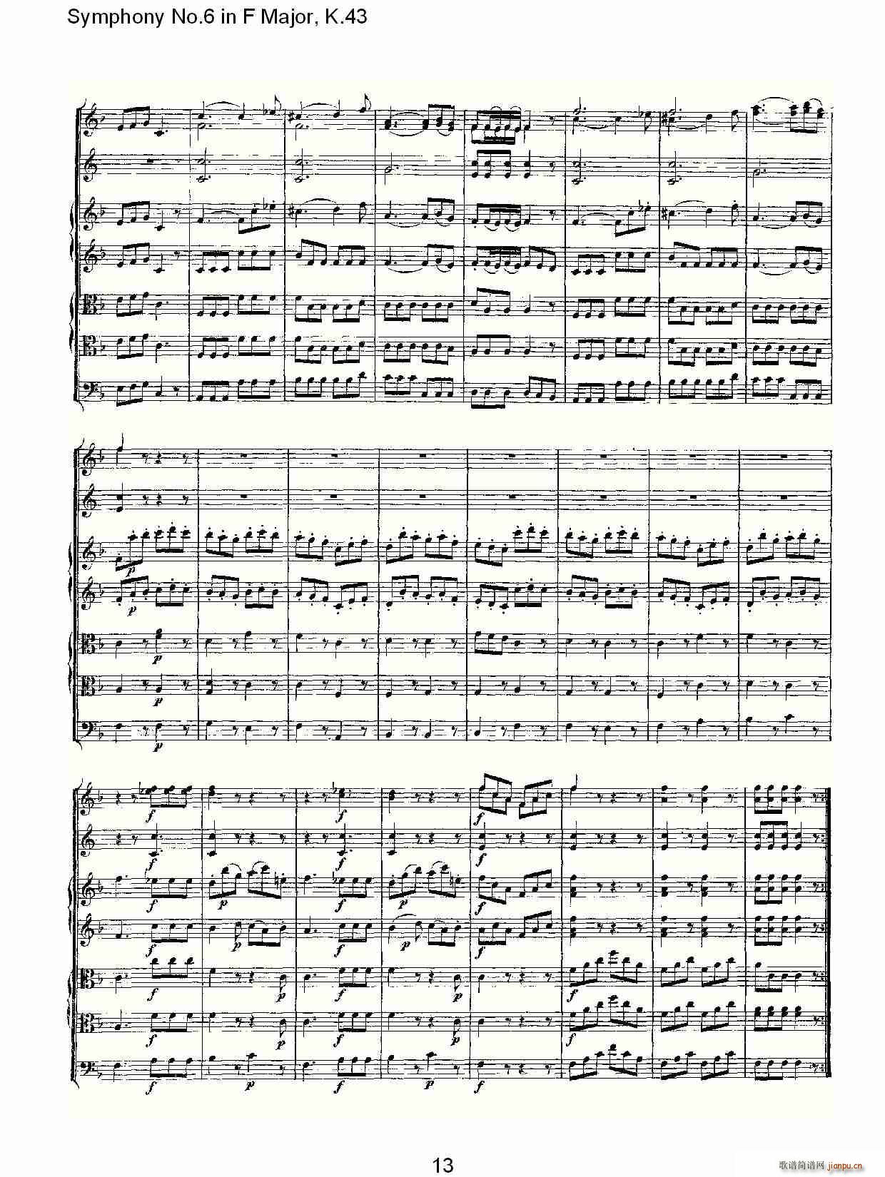 Symphony No.6 in F Major, K.43(ʮּ)13