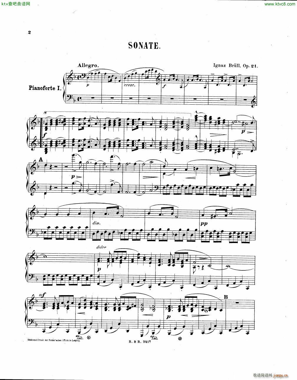 Brull Sonata 2 pianos Op 21(V)1