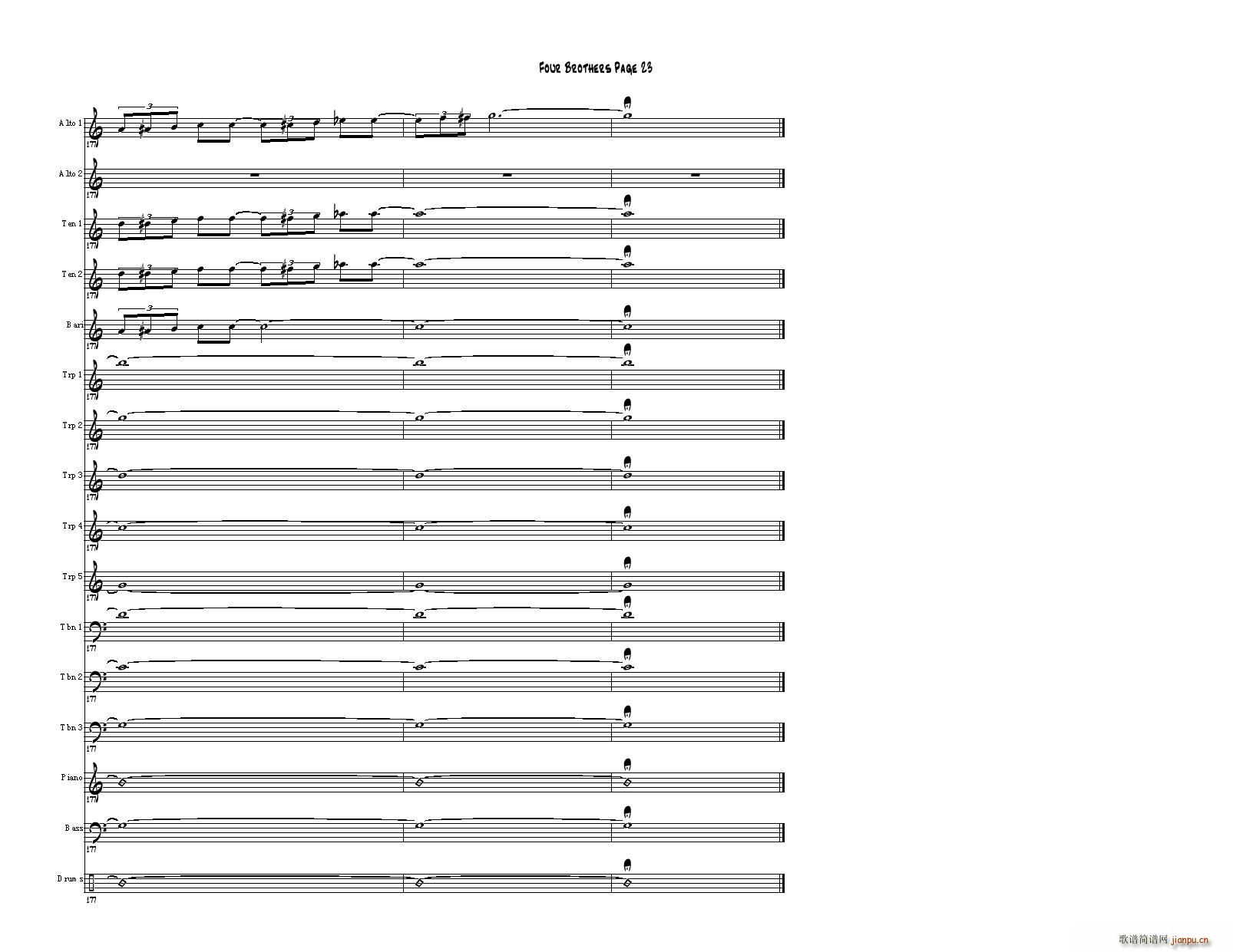 Four Brothers Big Band score(V)23