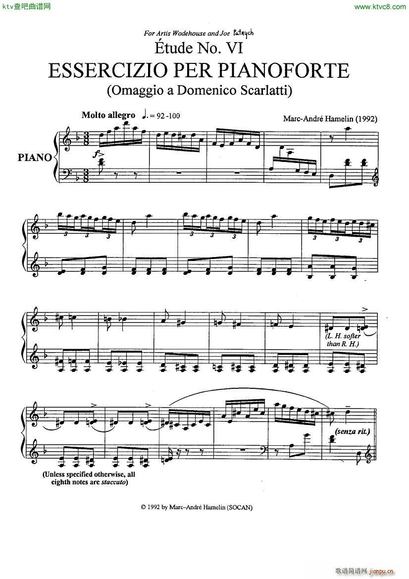 Etude No 6 Omaggio a Domenico Scarlatti(V)1