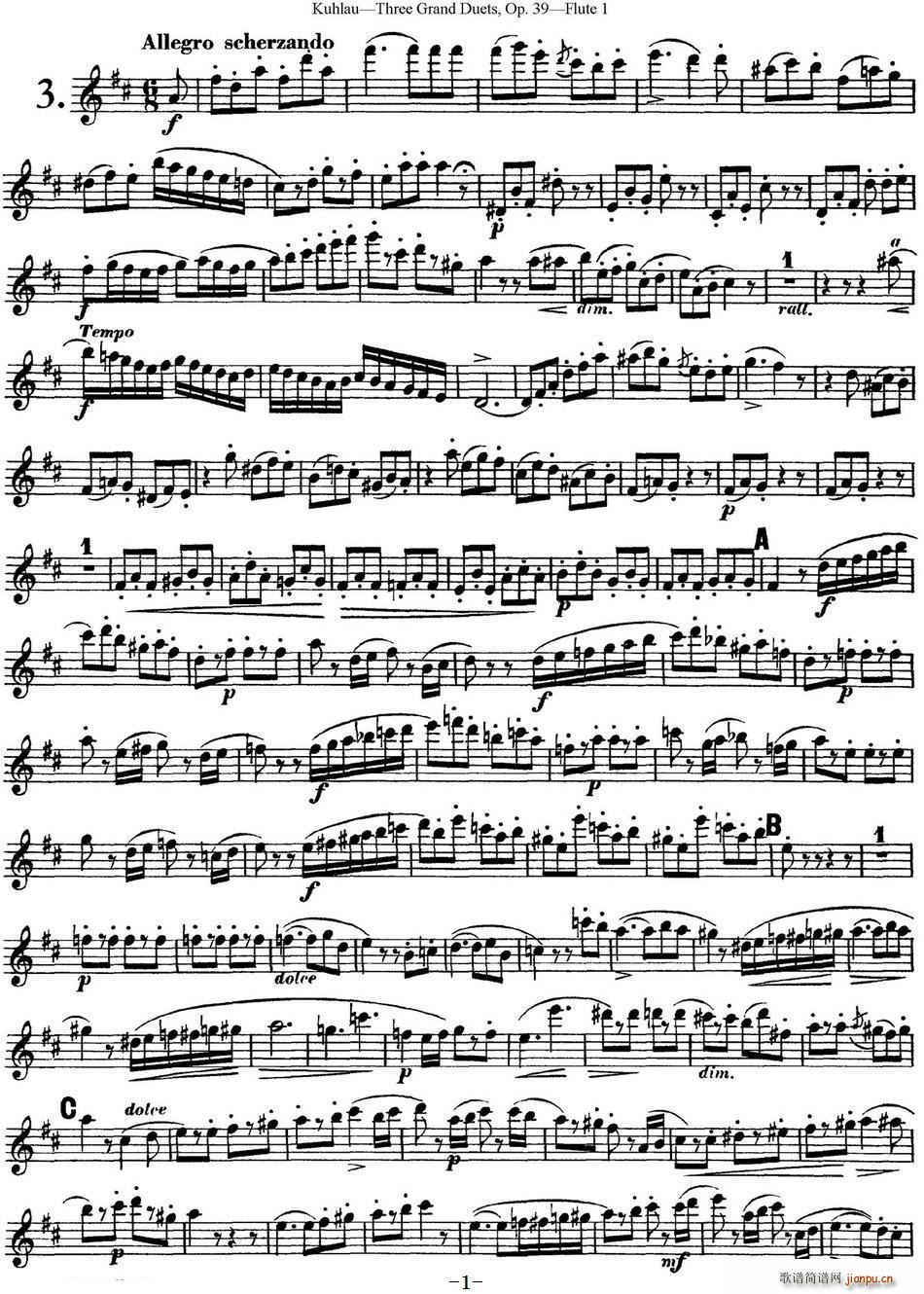 LѶOp 39 Flute 1 No 3(ѺV)1