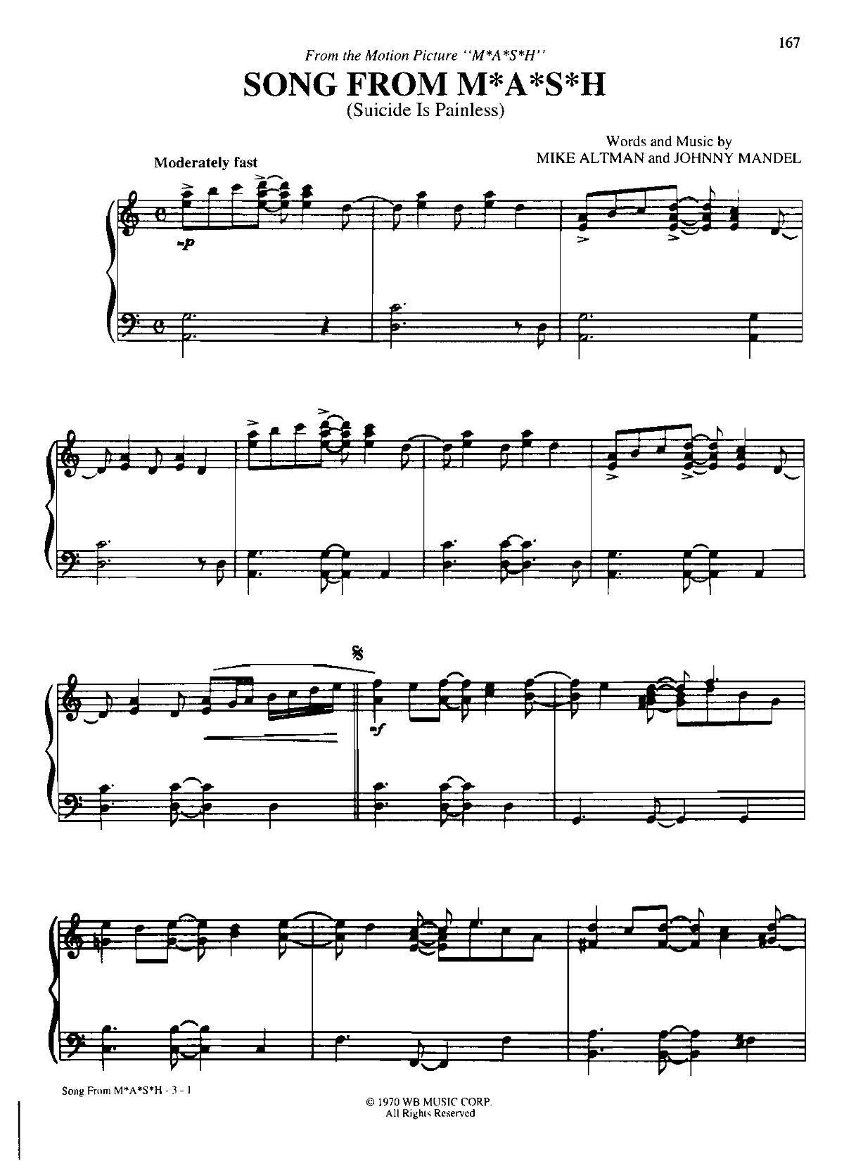 SONG FROM MASH Dan Coates {(dio) (V)1