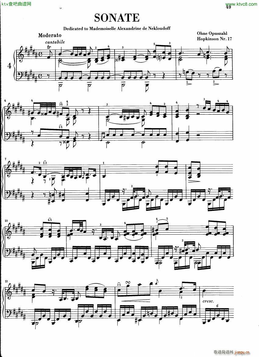 Field 1 op deest Piano Sonata Hop No 17(V)1
