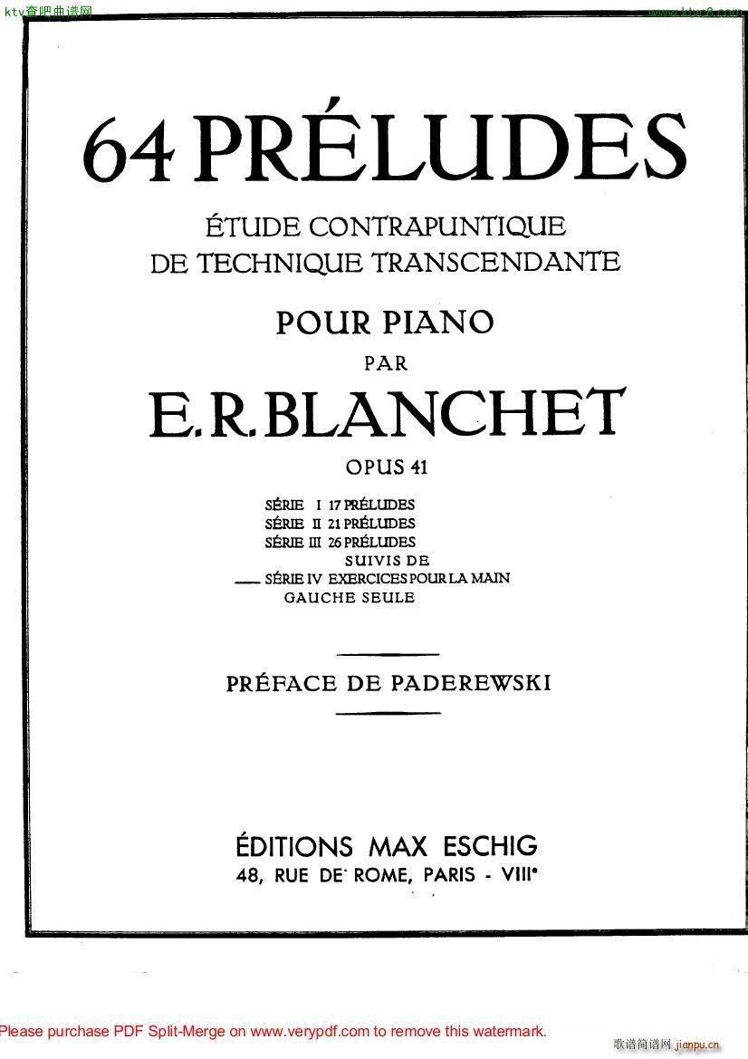 Blanchet Op 41 64 Preludes (V)7