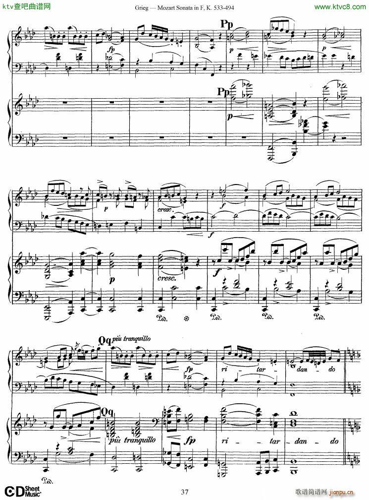 Grieg Sonata K 533 Mozart 2nd Piano Grieg(V)37