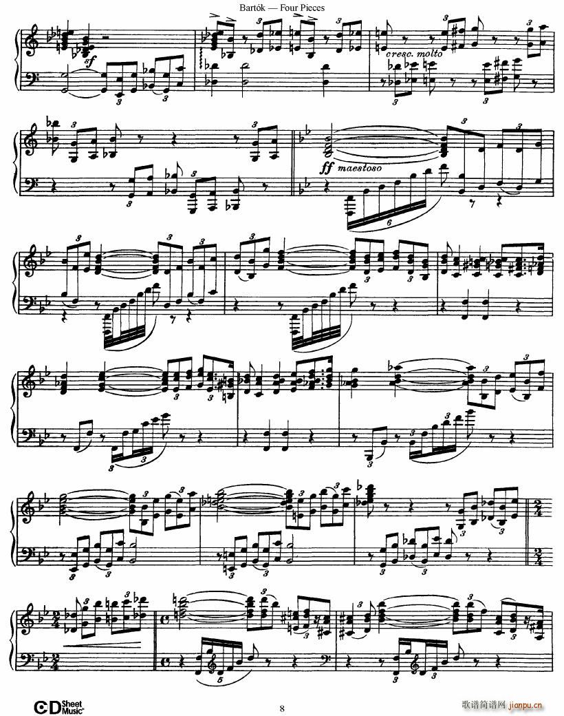 Bartok DD 71 Four Piano Pieces(V)8
