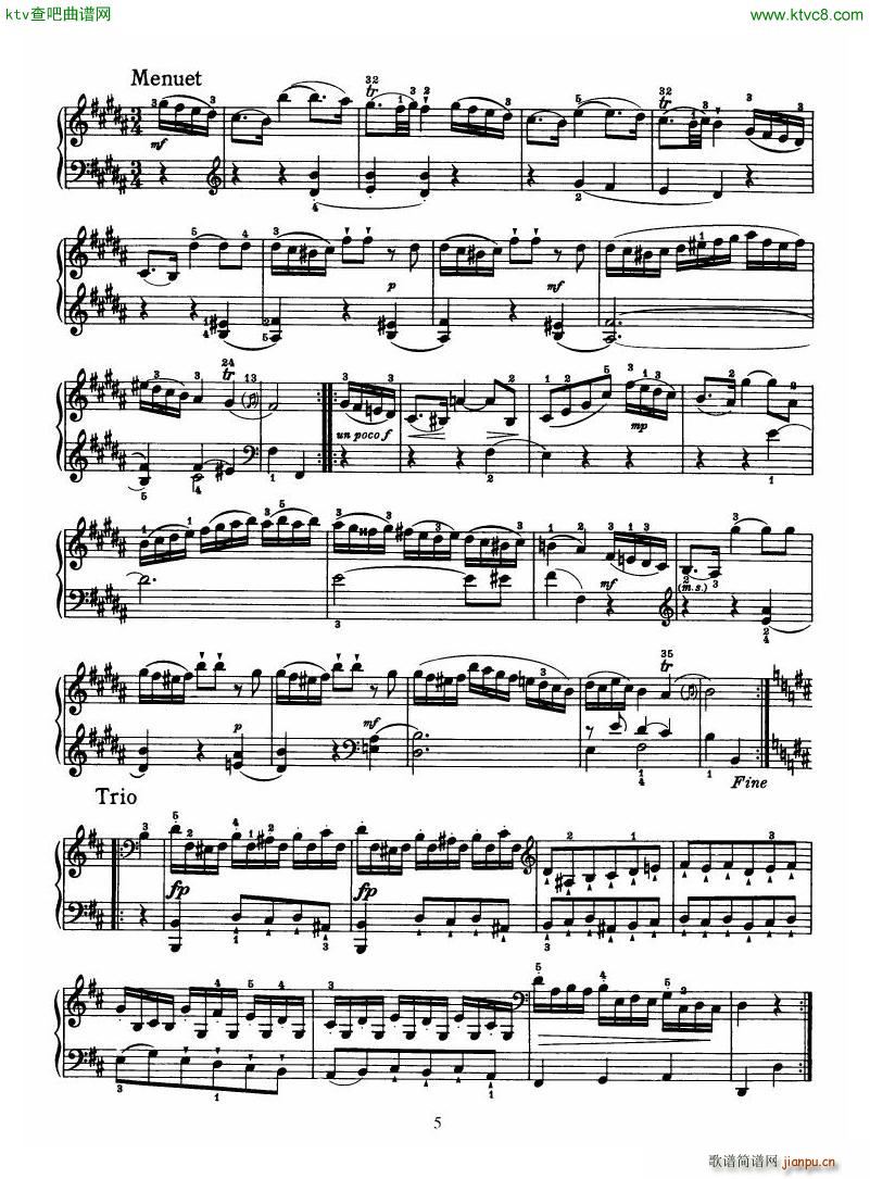 Haydn Piano Sonata No 32 In B(V)5
