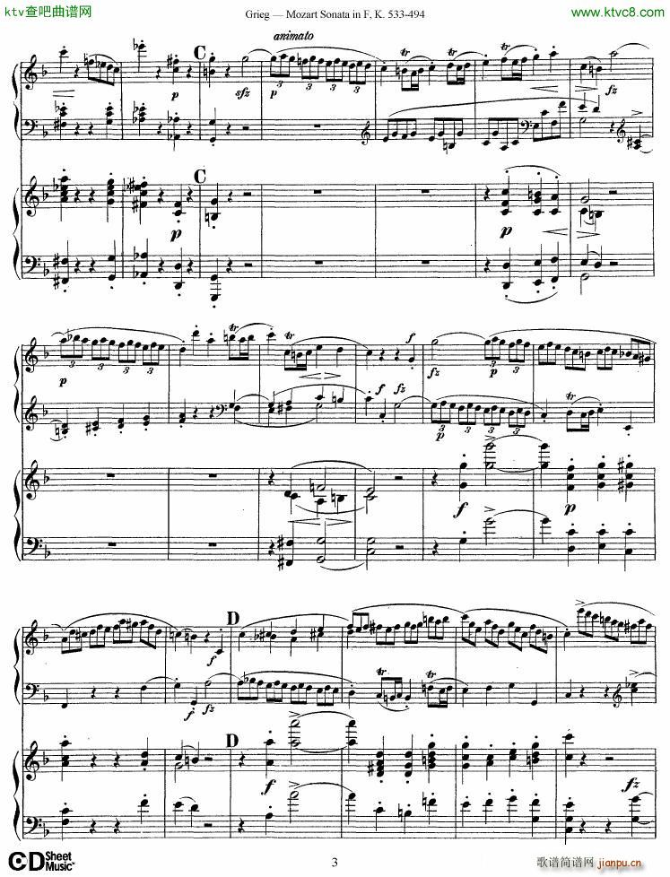 Grieg Sonata K 533 Mozart 2nd Piano Grieg(V)3