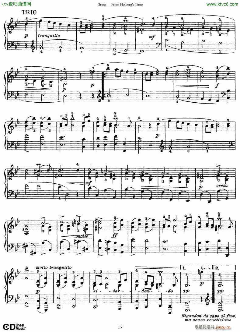 Grieg From Holberg s Time 1 5(V)17