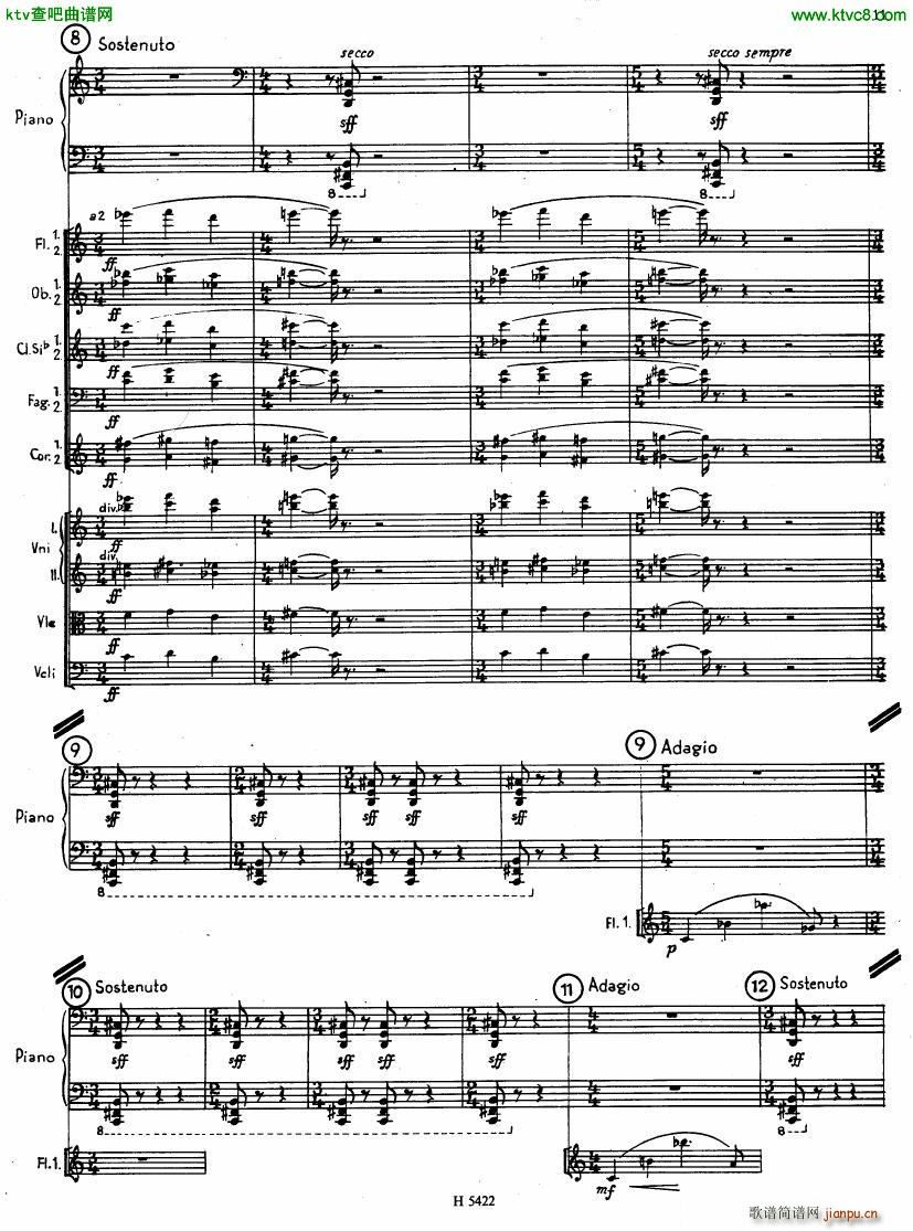 Fiser concerto da camera for piano full score(V)9
