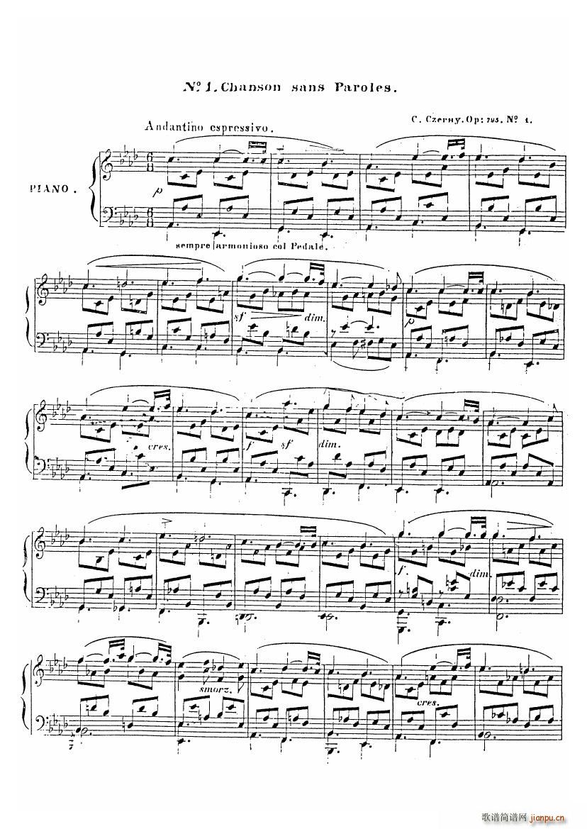 Czerny Chanson sans Paroles Op 795 No 1(V)1
