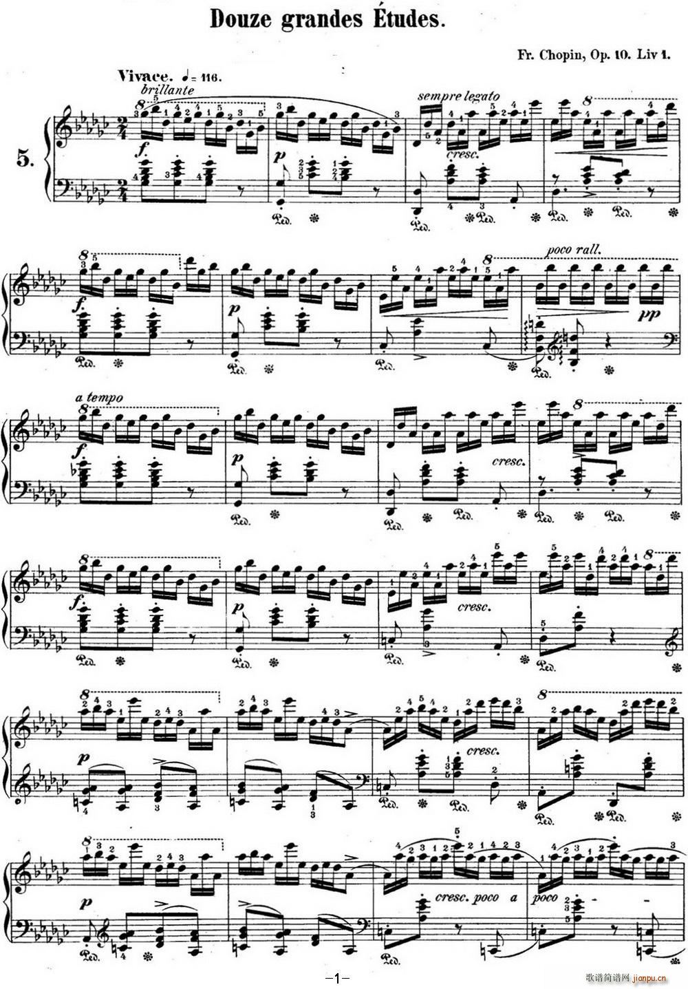 Ф5 Op 10 No 5 I G{ Gb major Black Key(V)1