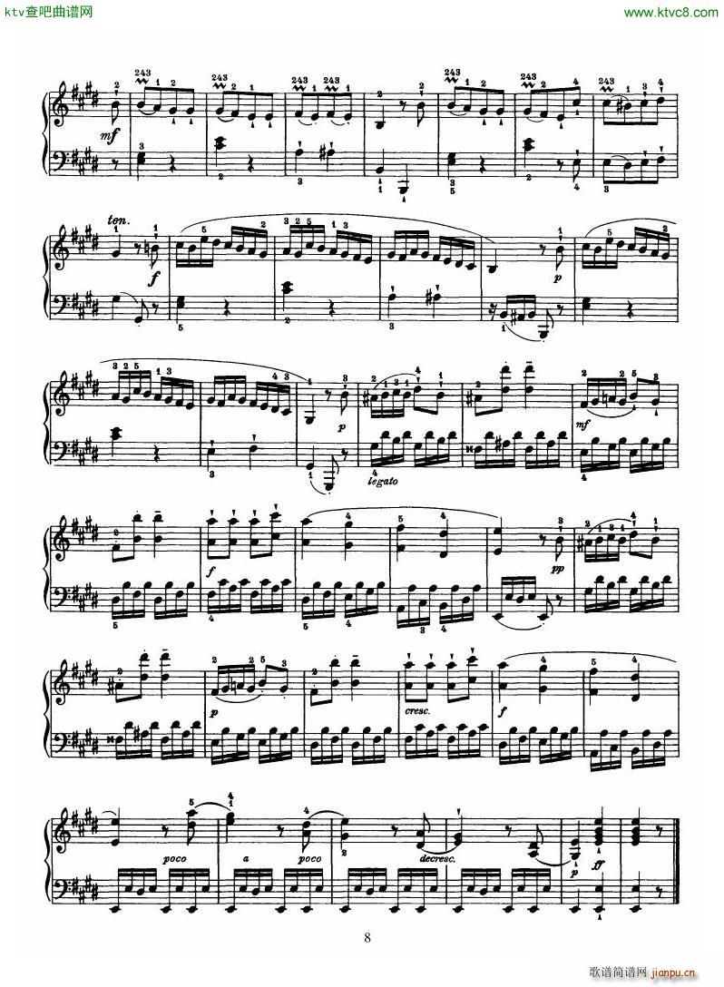 Haydn Piano Sonata No 31 In E(V)8