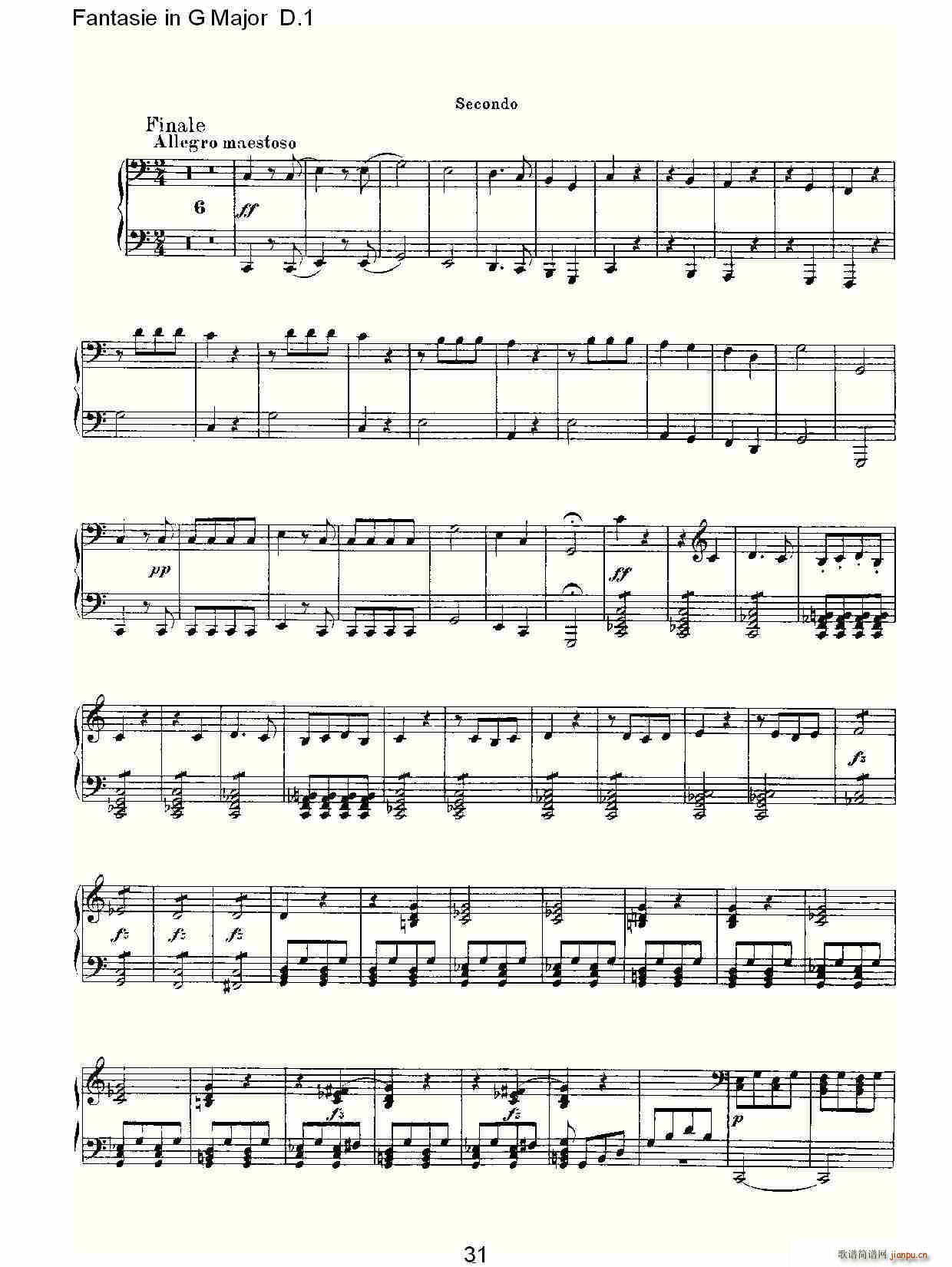 Fantasie in G Major D.1(ʮּ)31