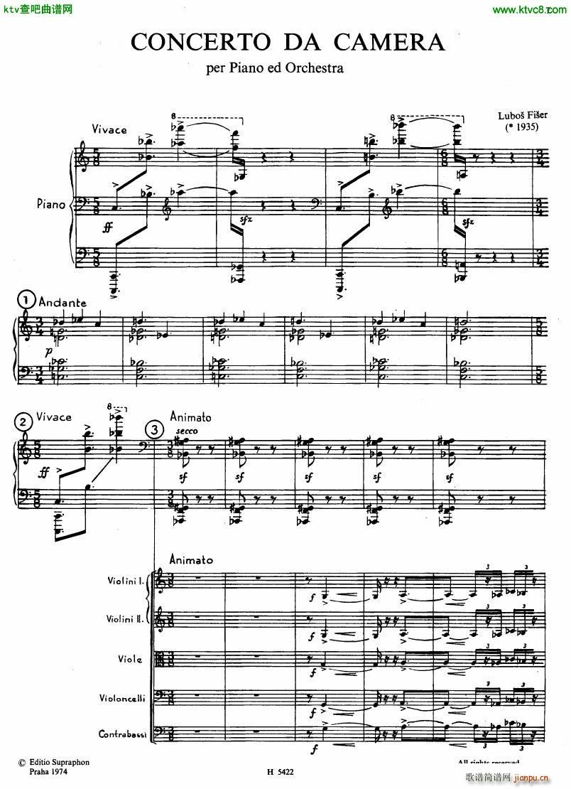 Fiser concerto da camera for piano full score(V)5