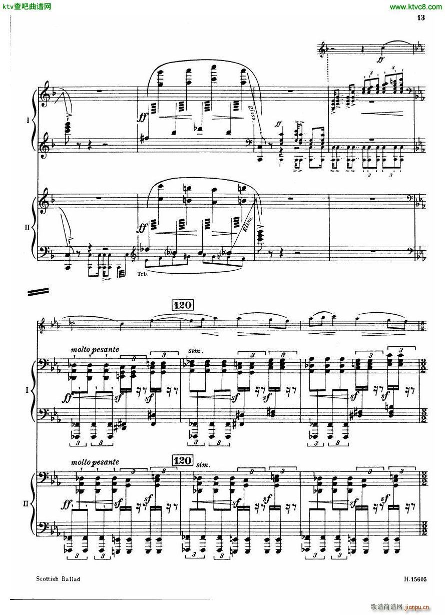 Britten Scottish Ballad op 26 arr for 2 pianos(V)14