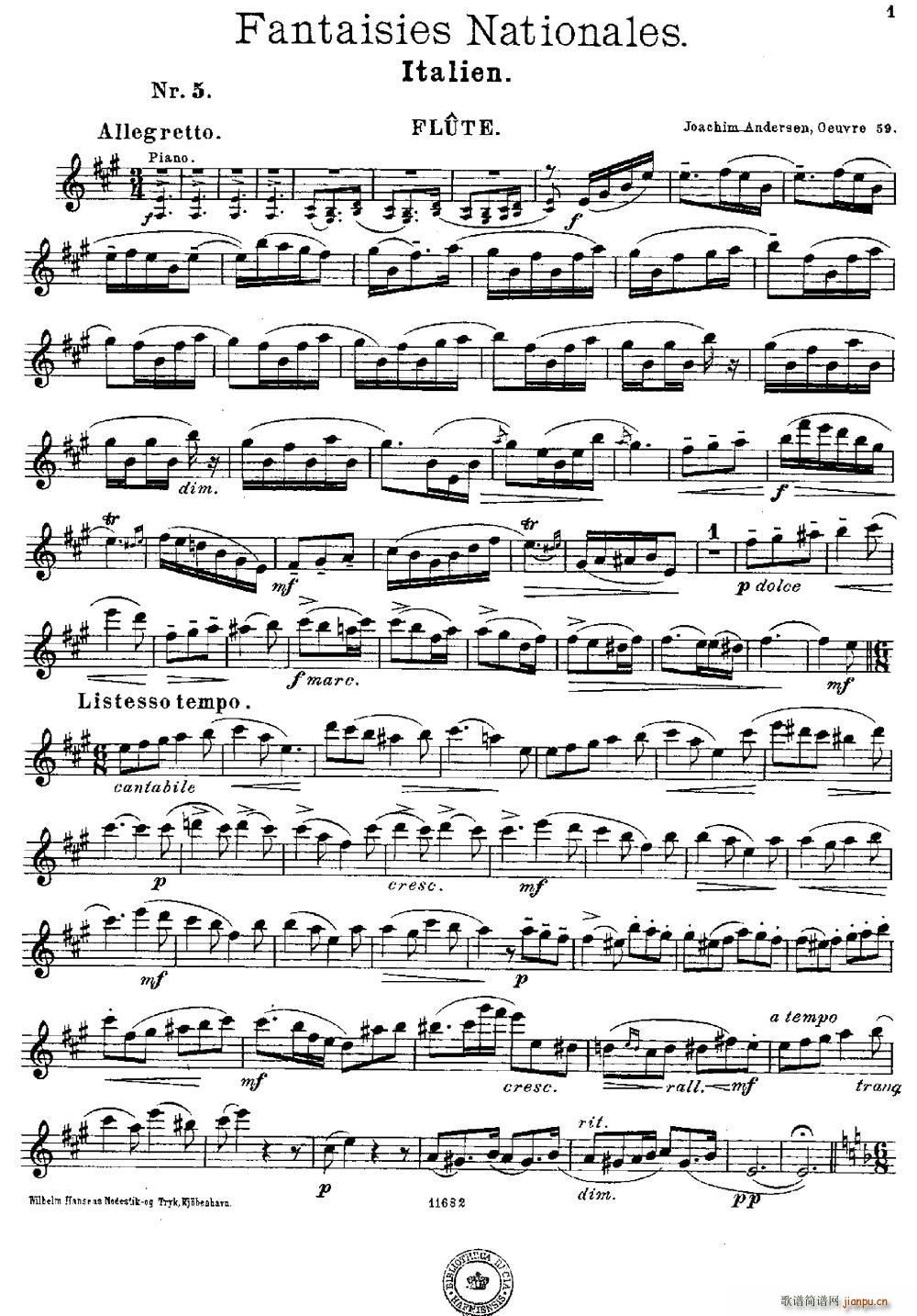 Fantaisies nationales Italien Op 59 No 5(ѺV)1