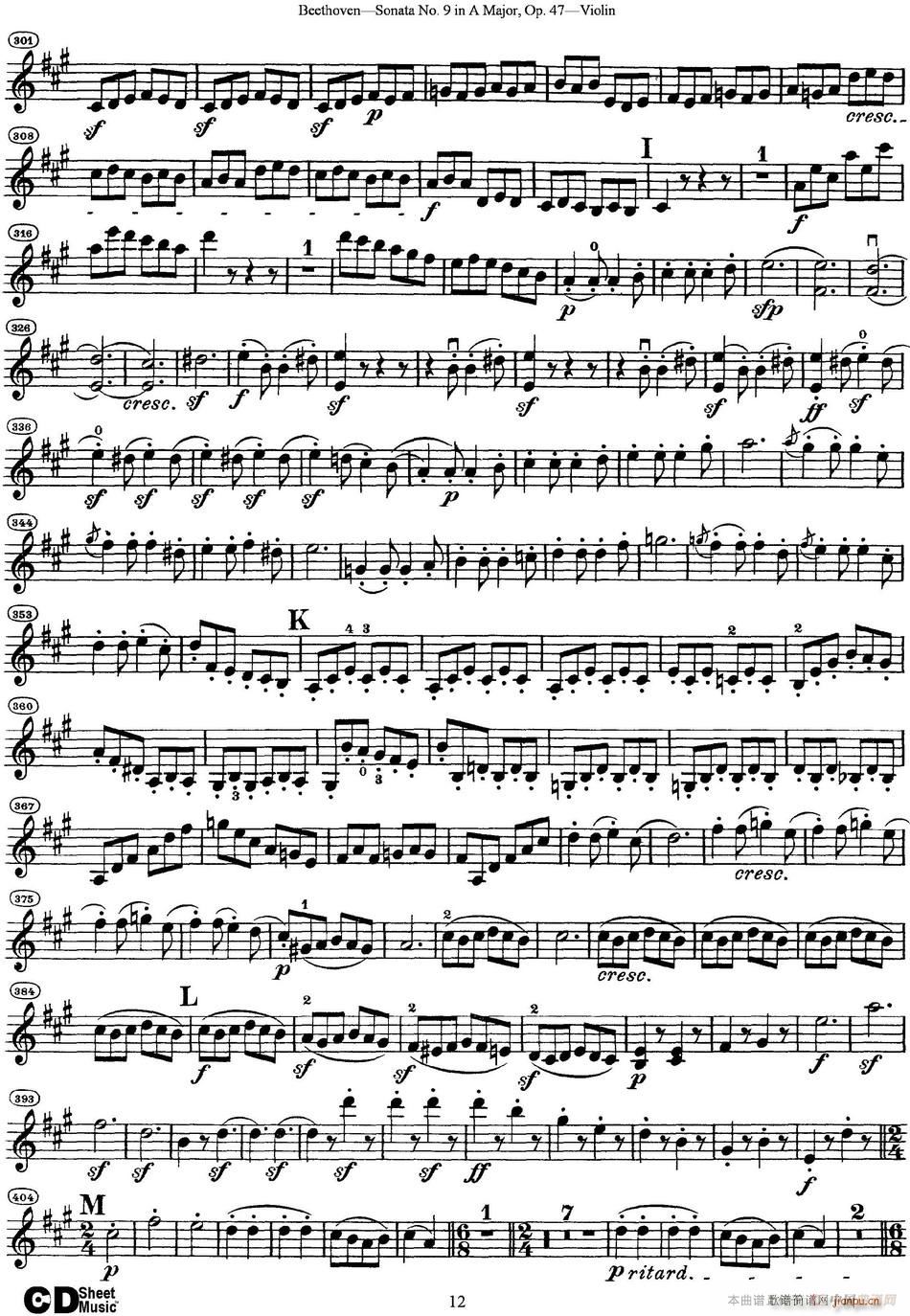Violin Sonata No 9 in A Major Op 47(СV)12