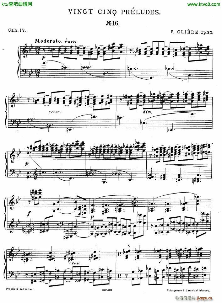 Gliere 25 Preludes op30 Book4(V)1