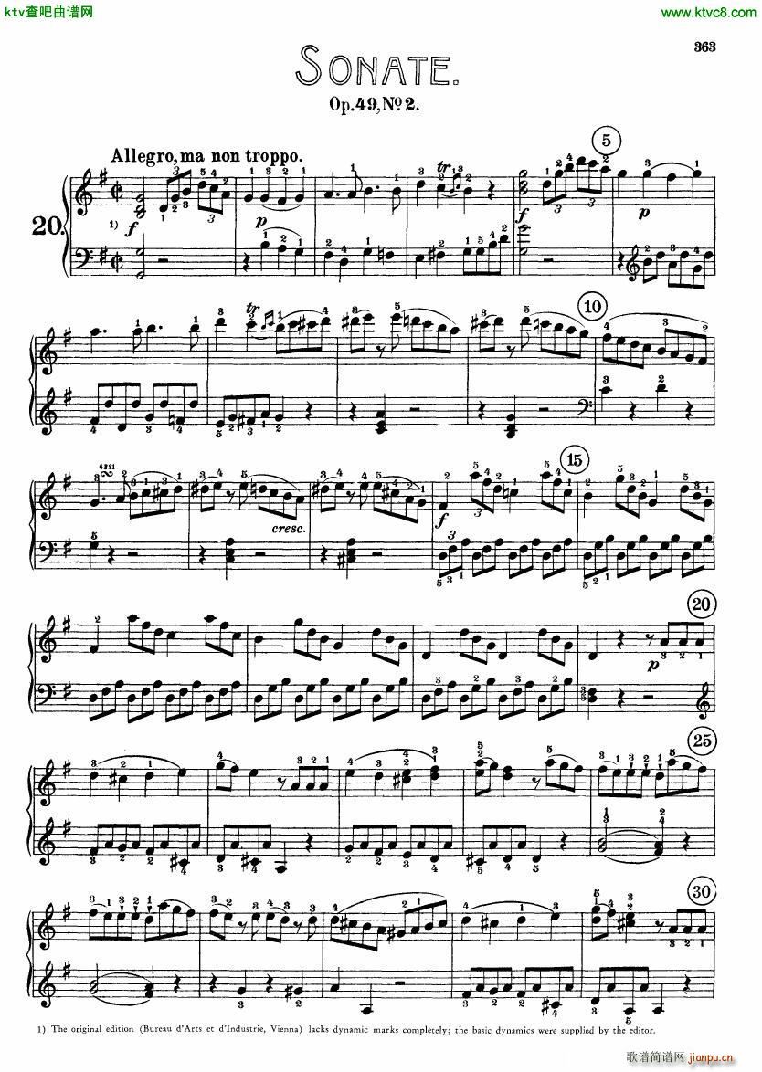 Beethoven op 49 no 2 Piano Sonata(V)1