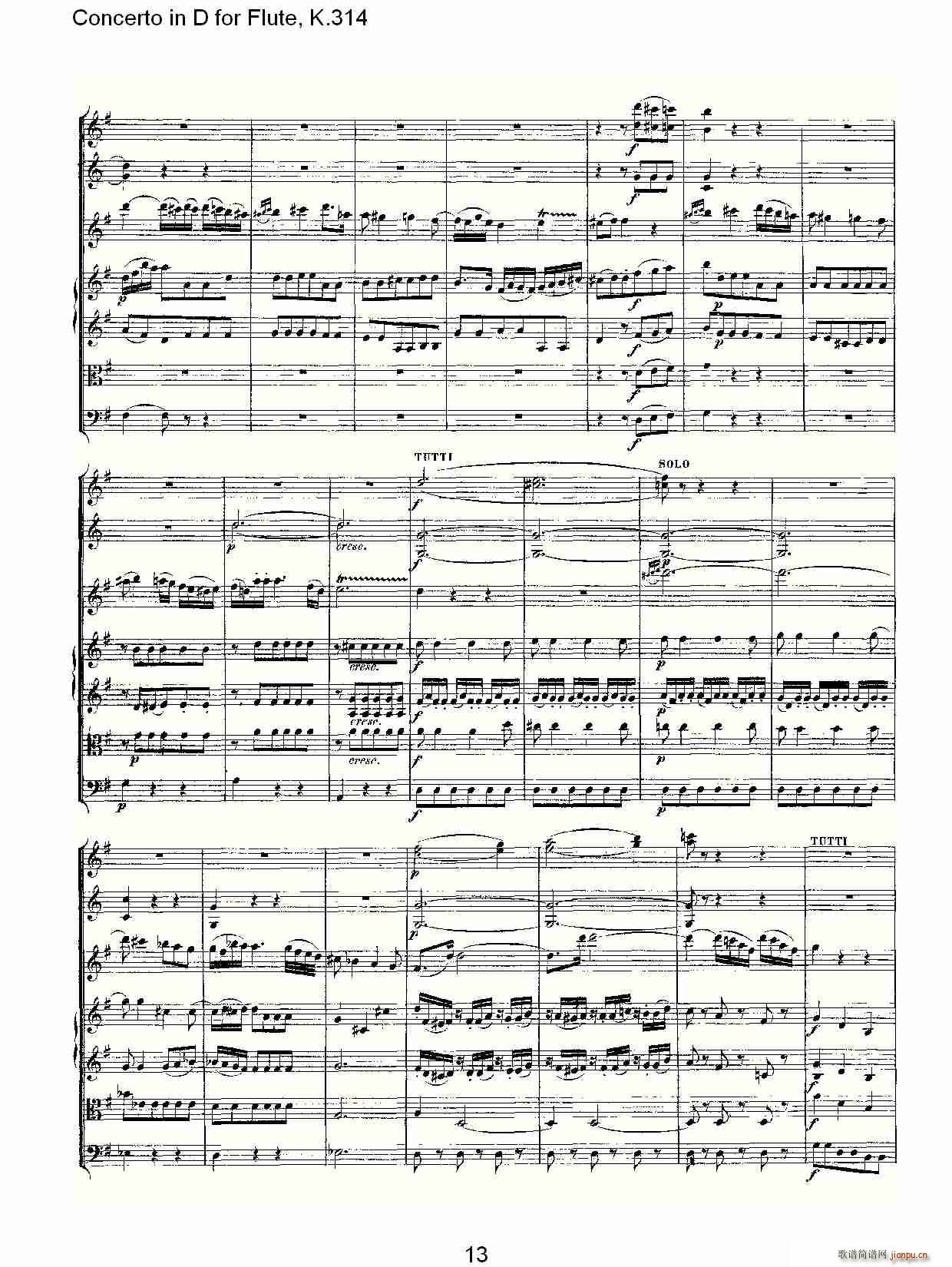 Concerto in D for Flute, K.314(ѺV)13