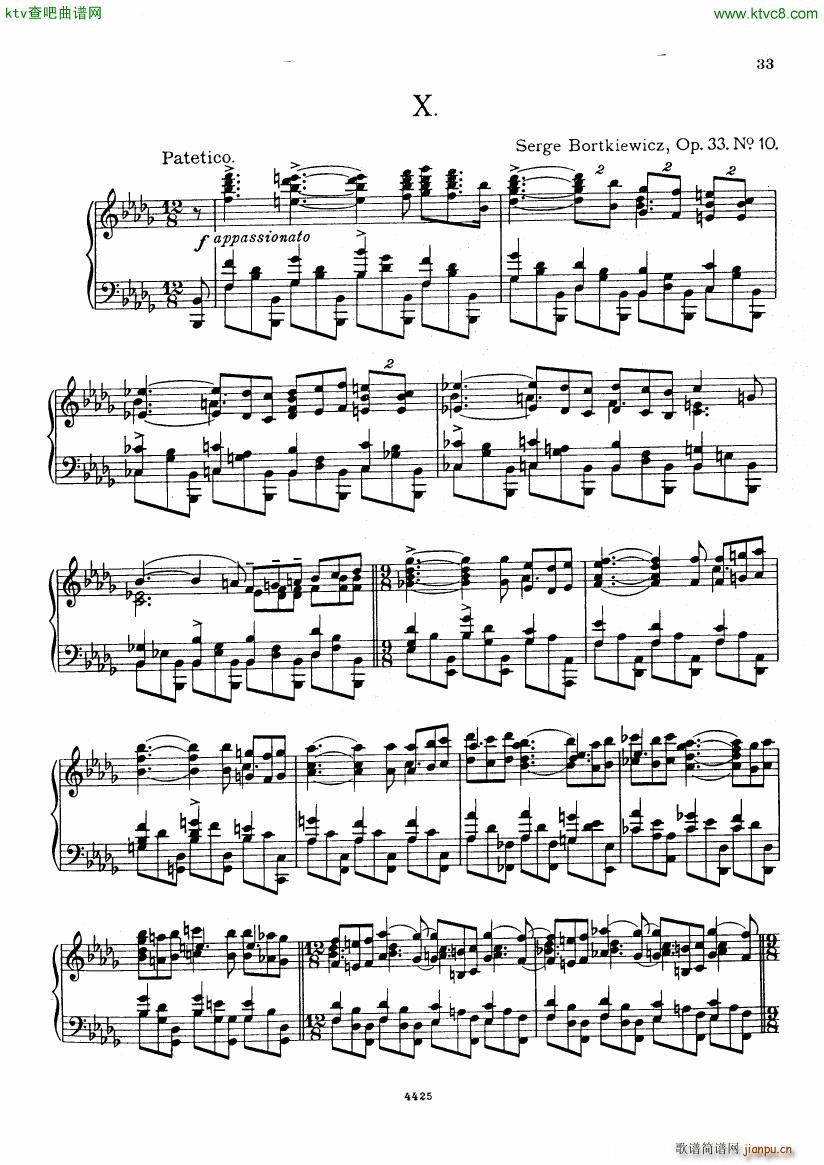 Bortkiewicz 10 Preludes Op 33(V)33