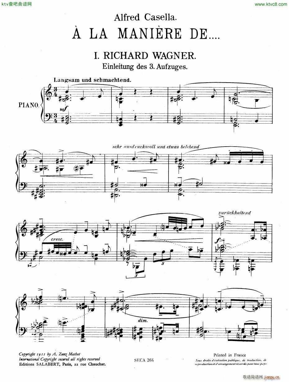 Casella  La Manire de Richard Wagner piano(V)1