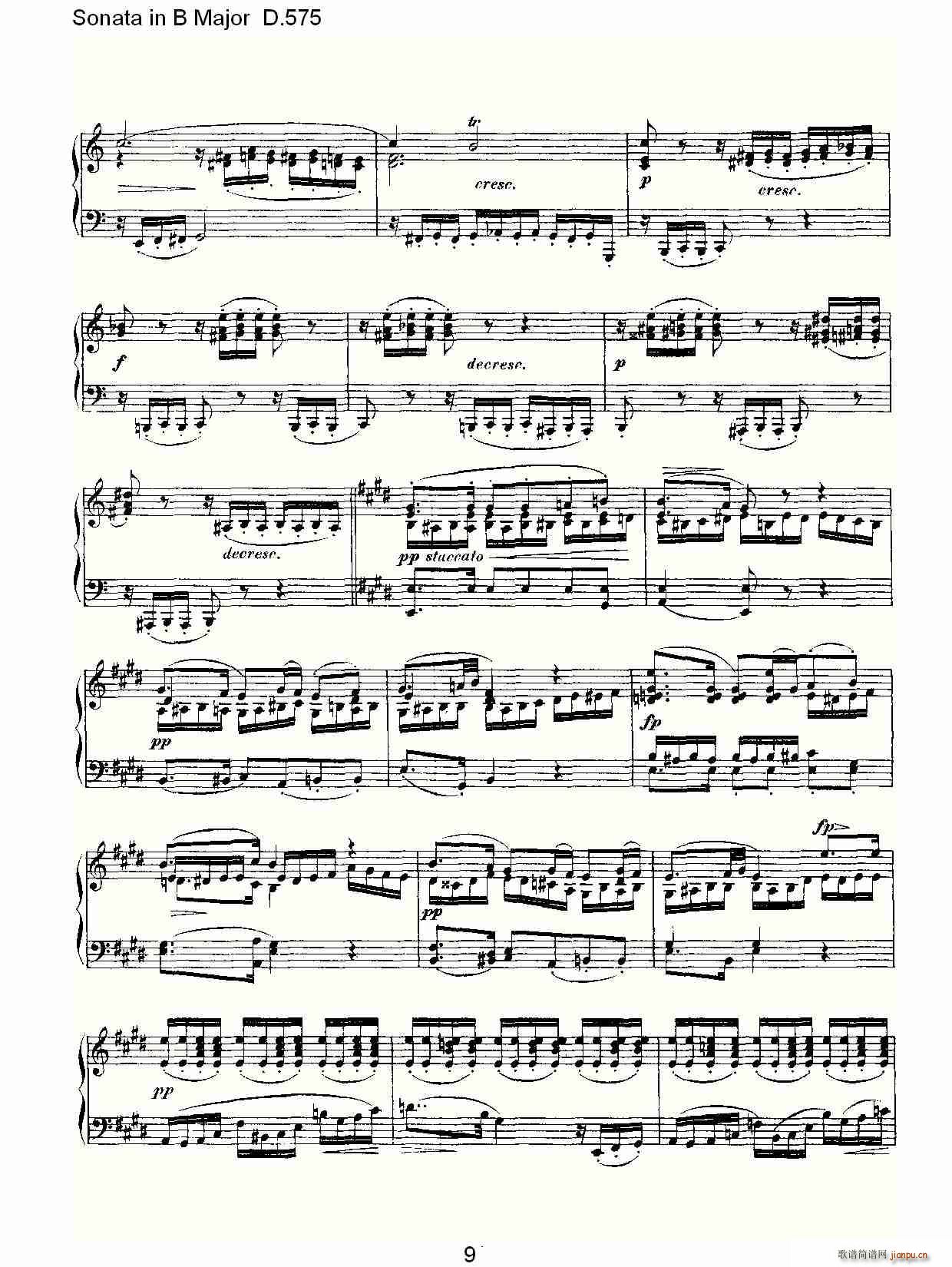 Sonata in B Major D.575(ʮּ)9