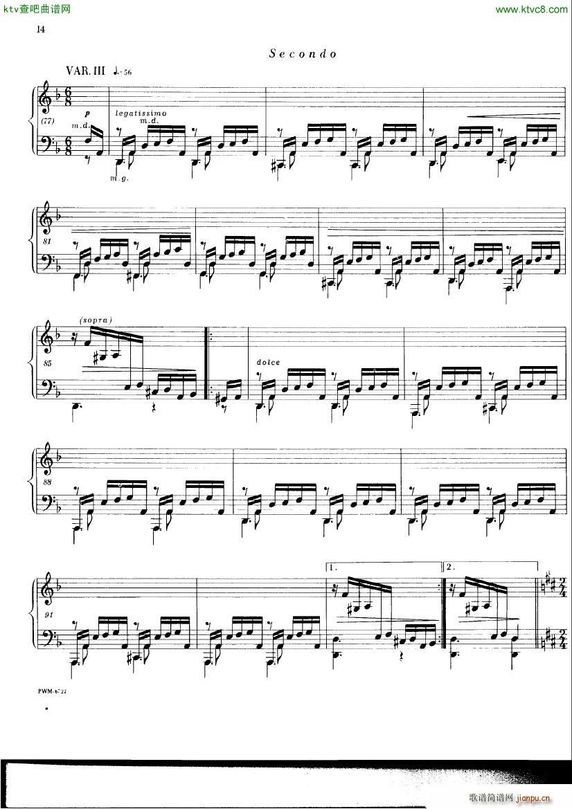 Chopin ekier variations in D(V)12