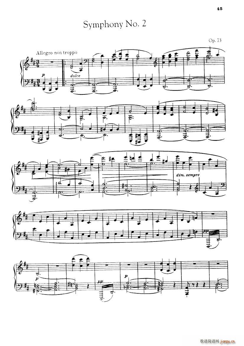 Brahms op 73 Singer Symphonie Nr 2 D Dur(V)1