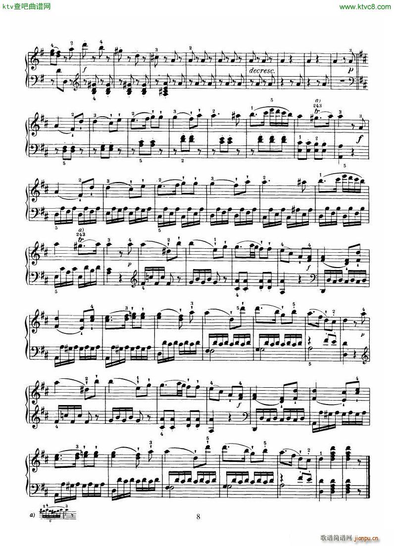 Haydn Piano Sonata No 37 In D(V)8