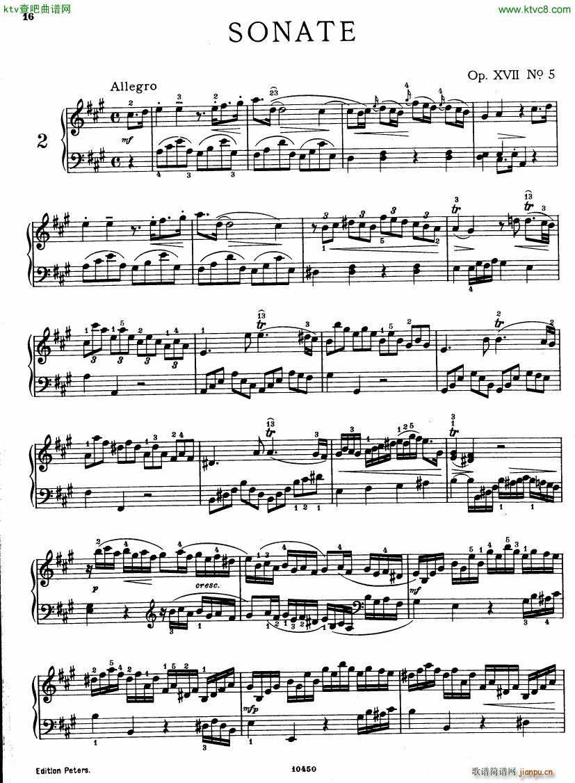 Bach JC op 17 no 5 Sonata(V)1