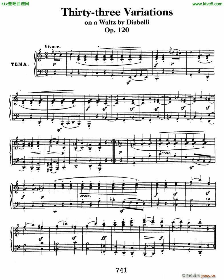 Beethoven op 120 Diabelli Variations(V)1