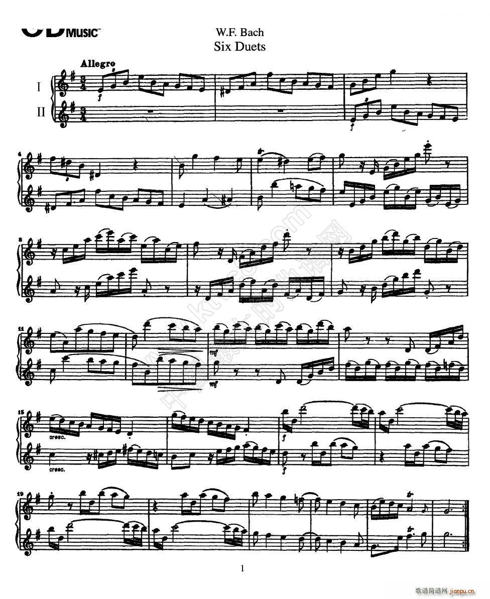 Six Duets 6׶ 1(V)1
