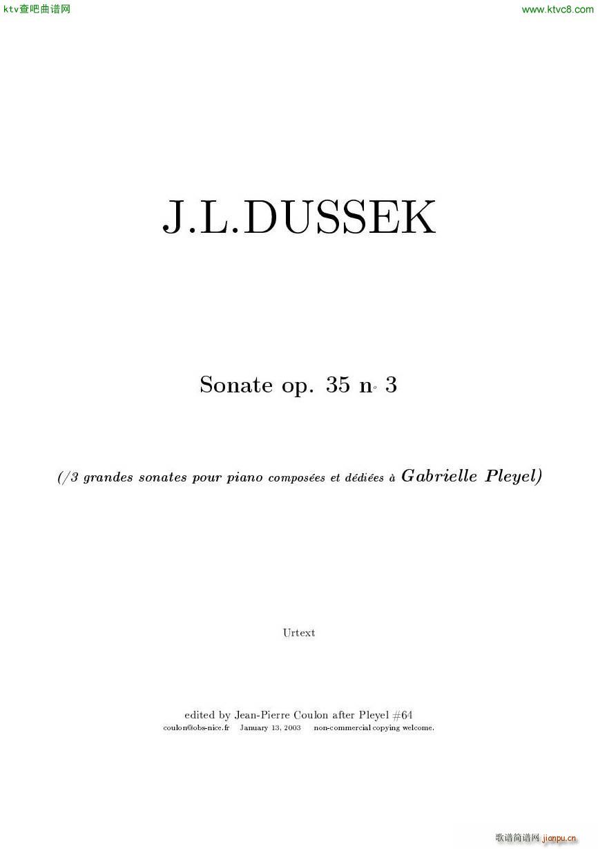 Dussek Sonate No13 op35 No3(V)1