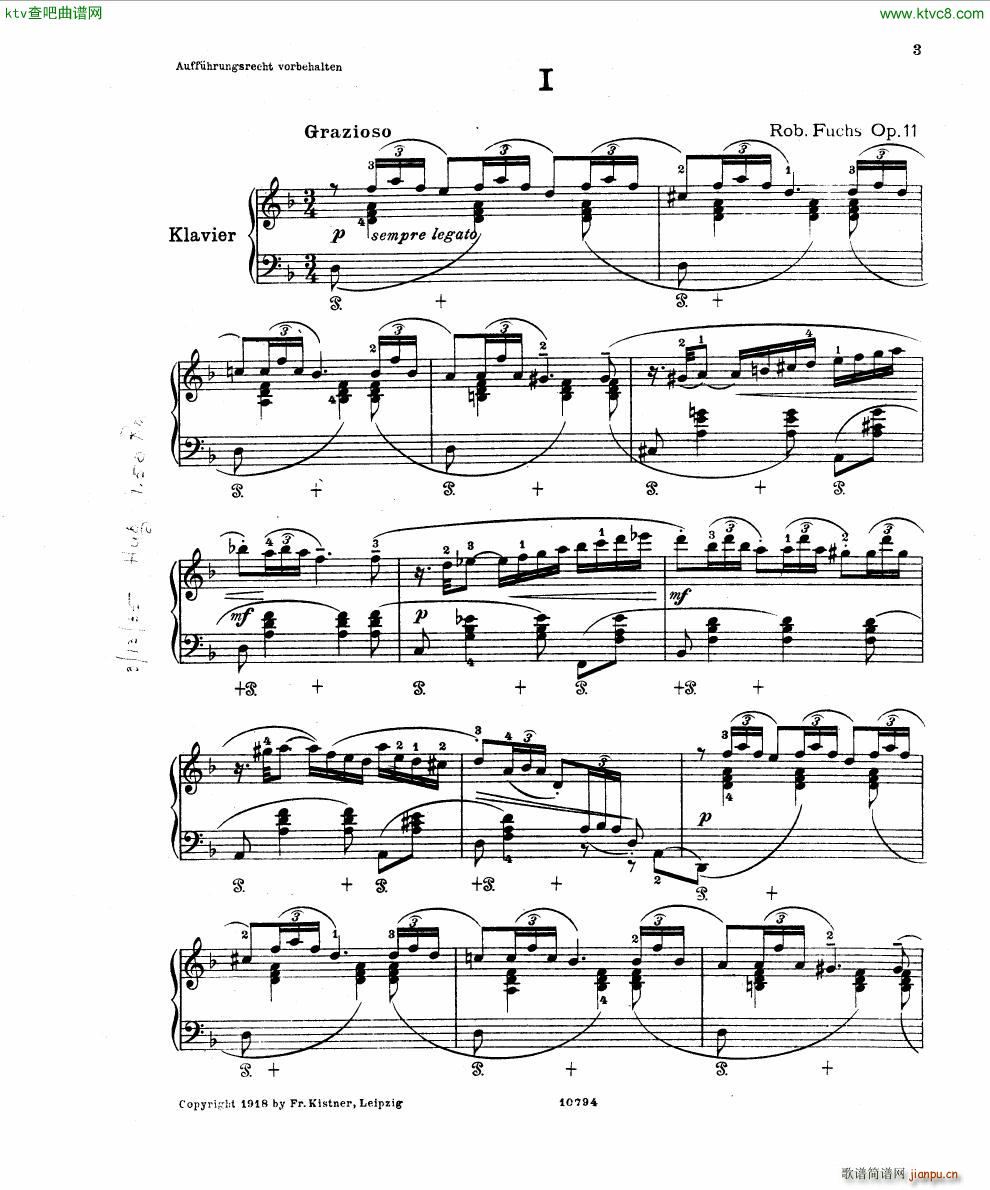 Fuchs Robert Improvisation pour clavier op 11(V)1