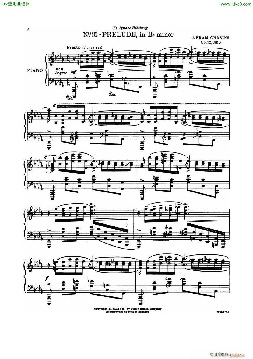 Chasins 12 6 Preludes Book3(V)11