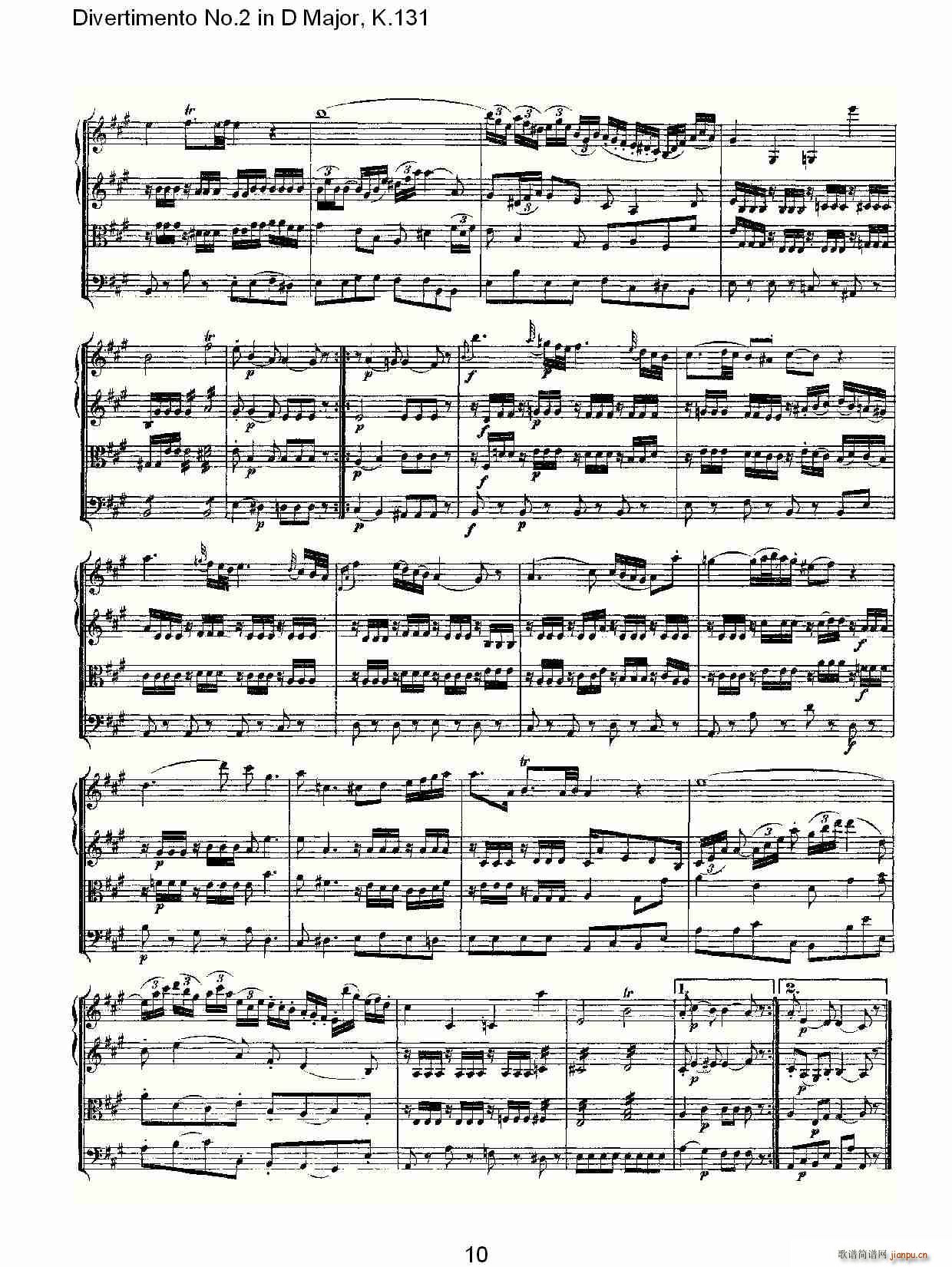Divertimento No.2 in D Major, K.131(ʮּ)10