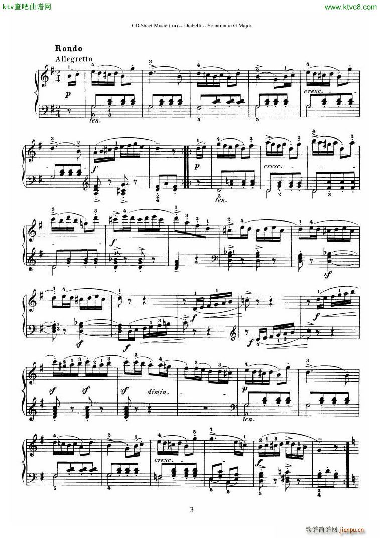 Diabelli Sonatinas Op 151 No 1 4 23P(V)3