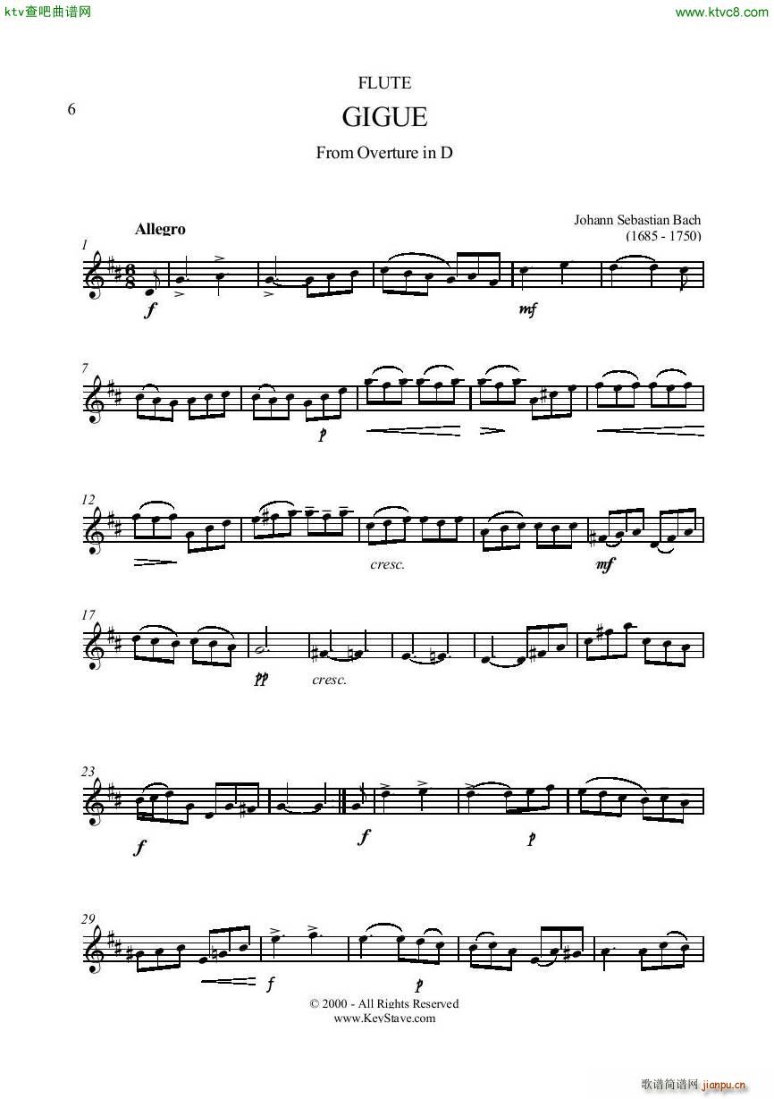 Bach Gigue Flute piano(V)6
